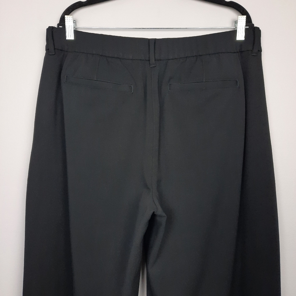 American Eagle LONG Solid Black High Rise Curvy Wide Leg Trousers size 14 - Picture 4 of 14